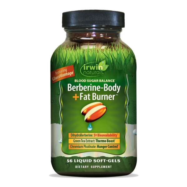 Berberina para Azucar en Sangre + Quemador de Grasa (56 softgels), Irwin Naturals