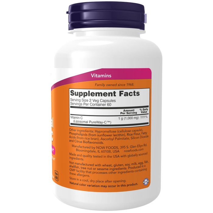 Vitamina C Liposomal (120 veg caps), Now