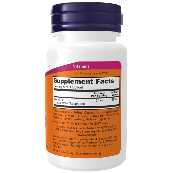 Vitamina E-200 134mg Con Tocoferoles (100 Softgels)