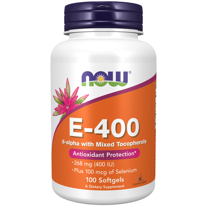 Vitamina E-400, 268 mg + 100 mcg de Selenio (100 Softgels)