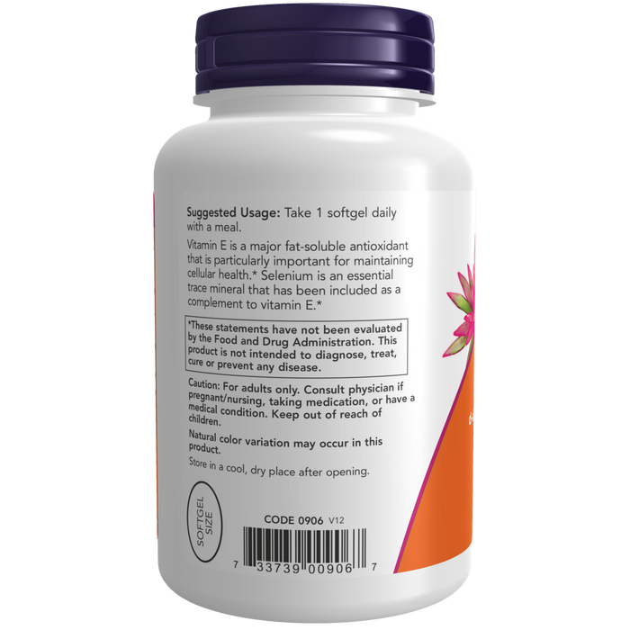 Vitamina E-400, 268 mg + 100 mcg de Selenio (100 Softgels)