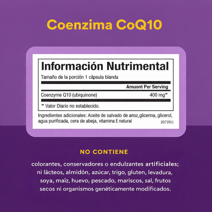 Coenzima CoQ10 Natural 400 mg (60 softgels), Natural Factors