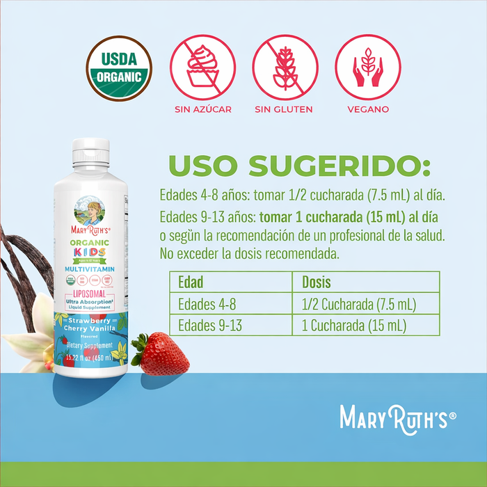Multivitaminico Liposomal para Niños 450 ml (15.22 fl oz), Mary Ruth's