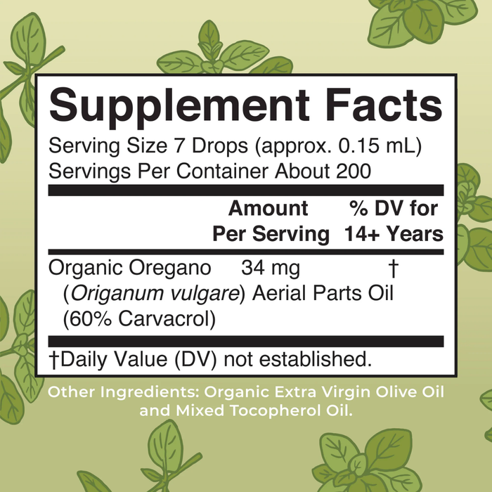 Aceite de Orégano Orgánico, Liquido 30 ml (1 fl oz), MaryRuth's