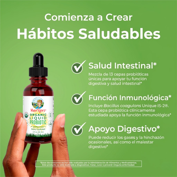 Probiótico Orgánico Líquido para la Salud Intestinal (60 ml / 2 fl oz) | Mary Ruth's