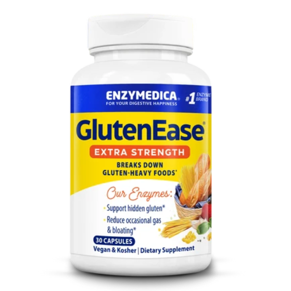 Digestión al Gluten, Enzimas GlutenEase™ Extra Fuerte (30 caps), Enzymedica