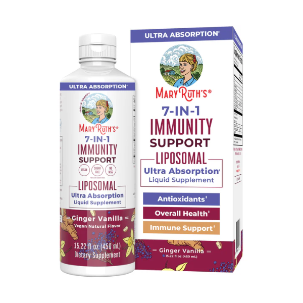 Inmunidad 7 en 1 Liposomal Sabor Jengibre Vainilla, Liquido (15.22 fl oz 450 ml), Mary Ruth's