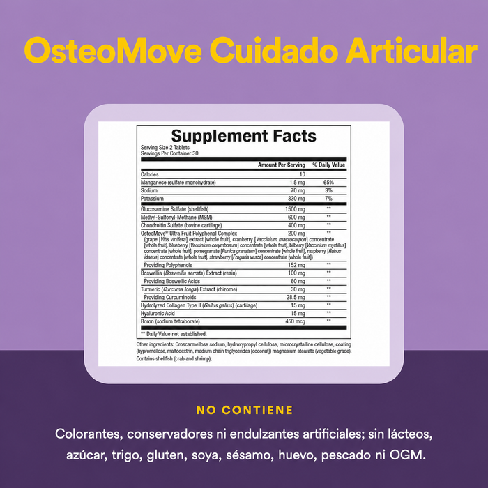 OsteoMove® Extra Resistencia Bienestar de Articulaciones (60 tabs), Natural Factors