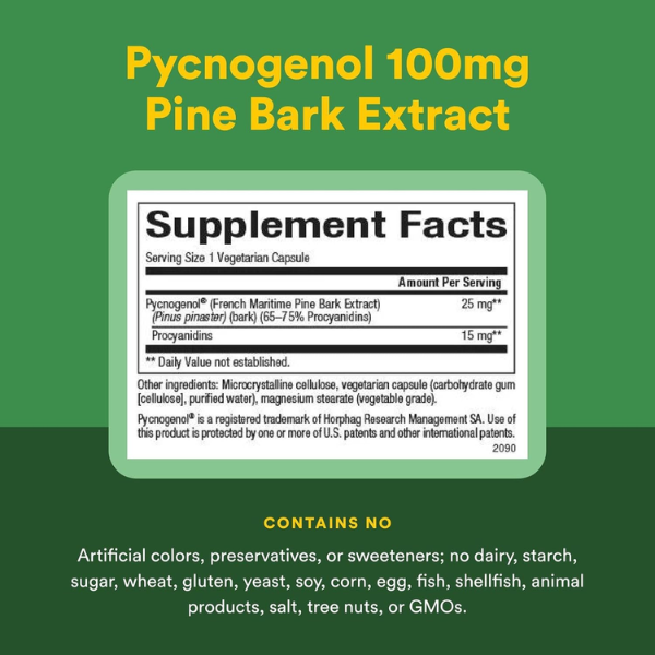 Extracto de Corteza de Pino Pycnogenol® 25 mg (60 vegcaps), Natural Factors