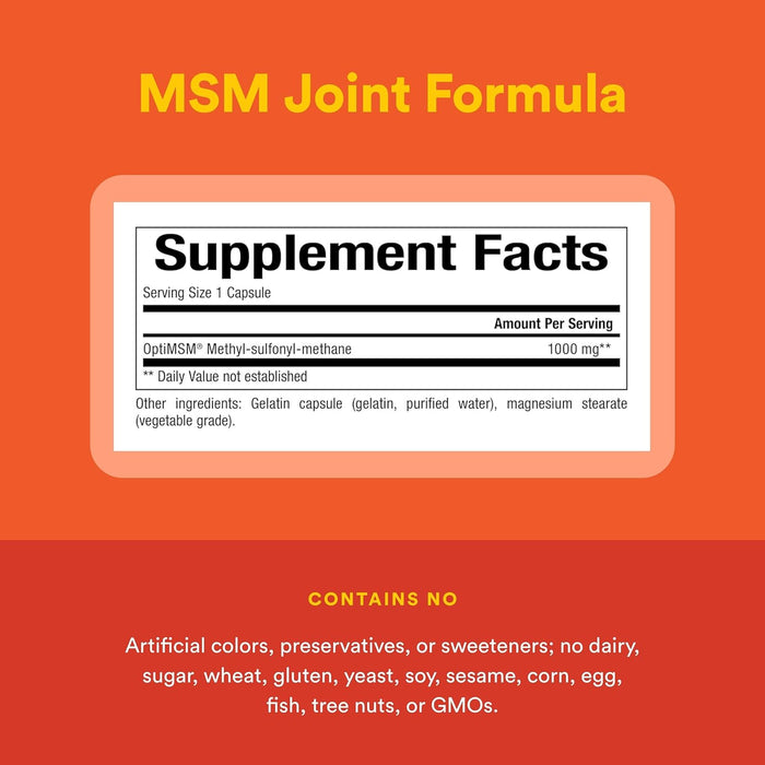 MSM 1000 mg Apoyo Articulaciones (90 caps), Natural Factors