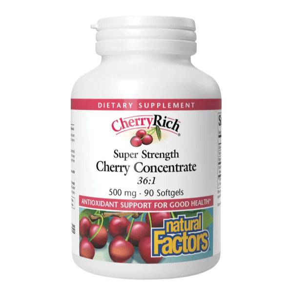 Concentrado de Cereza Super Fuerte 500 mg CherryRich® (90 softgels), Natural Factors
