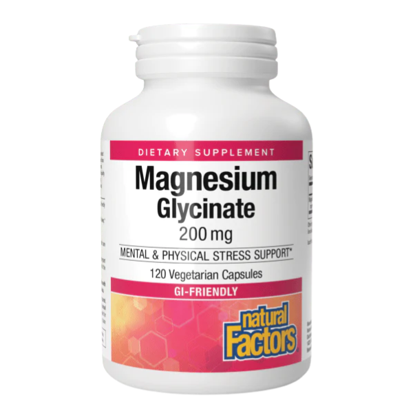 Glicinato de Magnesio 200 mg (120 vcap), Natural Factors