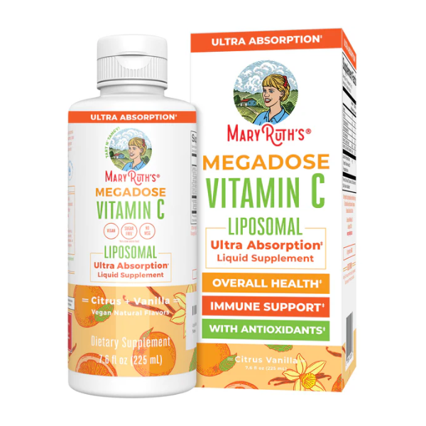 Vitamina C Liposomal Sabor Naranja y Vainilla, Liquido 225 ml (7.6 fl oz), Mary Ruth's