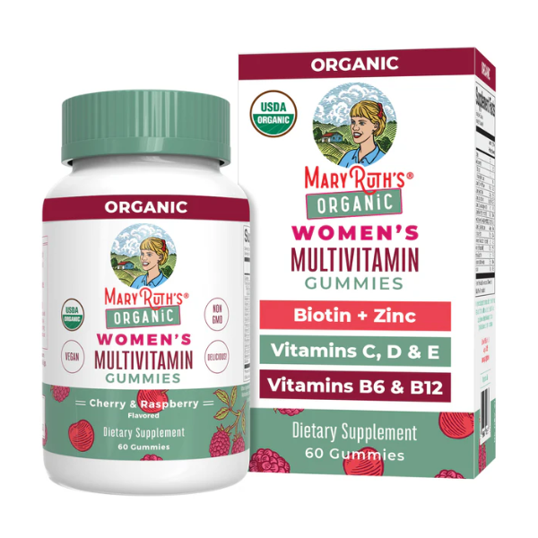 Multivitaminico Organico para Mujeres Sabor Cereza y Frambuesa (60 gomitas), Mary Ruth's