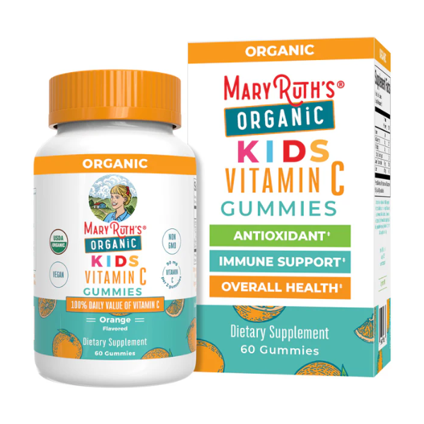 Vitamina C Organica Para Niños Sabor Naranja (60 gomitas), Mary Ruth´s