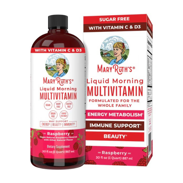 Multivitaminico Matutino Sabor Frambuesa, Liquido (30 fl oz 887 ml), Mary Ruth's