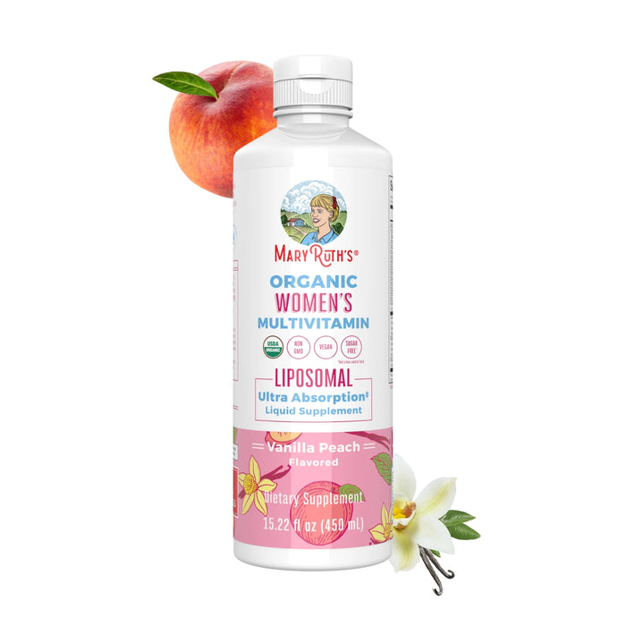 Multivitaminico Liposomal Organico para Mujeres Sabor Vainilla Durazno 450 ml (15.22 fl oz), Mary Ruth's