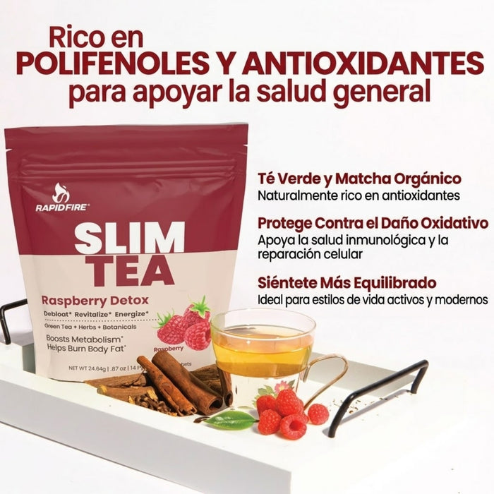 Té Adelgazante para Desintoxicaión Rapid Fire® Sabor Frambuesa (14 sobres), Windmill