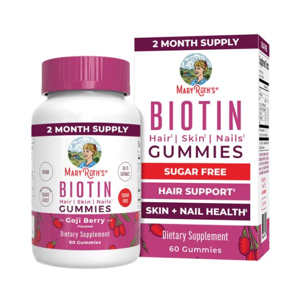 Biotina Cabello Piel y Uñas sabor Goji (60 Gomitas), Mary Ruth´s