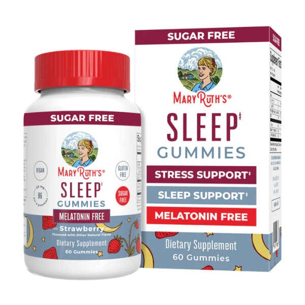 Gomitas para Dormir Adultos sin Melatonina Sabor Fresa (60 gomitas), Mary Ruth´s