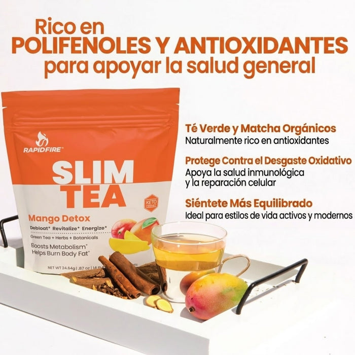 Té Adelgazante para Desintoxicaión Rapid Fire® Sabor Mango (14 pzs), Windmill