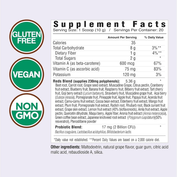Apoyo Inmunológico Super Reds Sabor Uva Country Farms® (200 g), Windmill