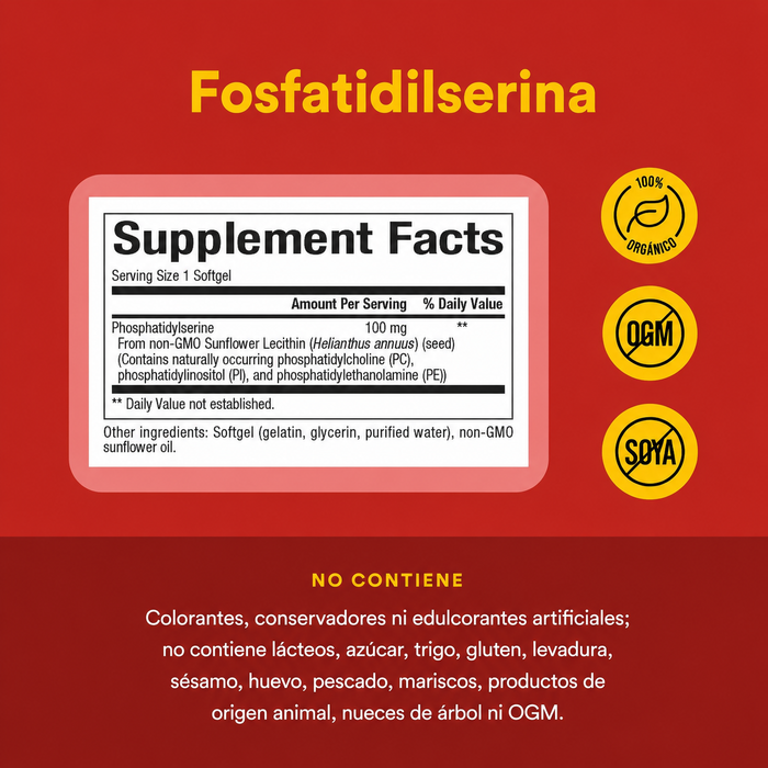 Fosfatidilserina 100 mg (30 softgels), Natural Factors