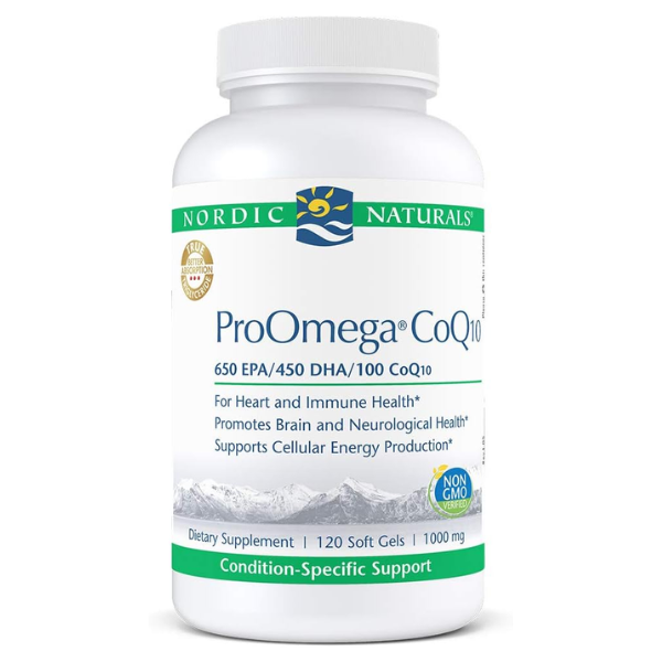 Pro-Omega® CoQ10 EPA 650 mg DHA 450 mg CoQ10 100 mg (120 softgels), Nordic Naturals