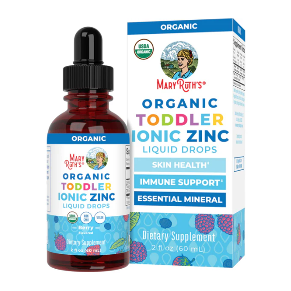 Zinc Ionico Organico para Ninos Toddlers, Liquido (2 fl oz 60 ml), Mary Ruth's