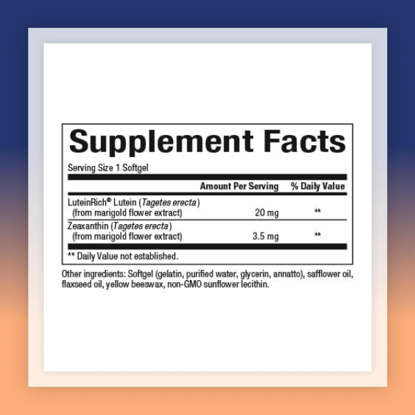Luteina 20 mg (60 softgels), Natural Factors