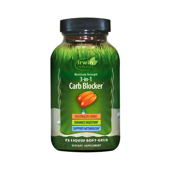 Bloqueador de Carbohidratos 3 en 1 de Maxima Potencia (75 softgels), Irwin Naturals