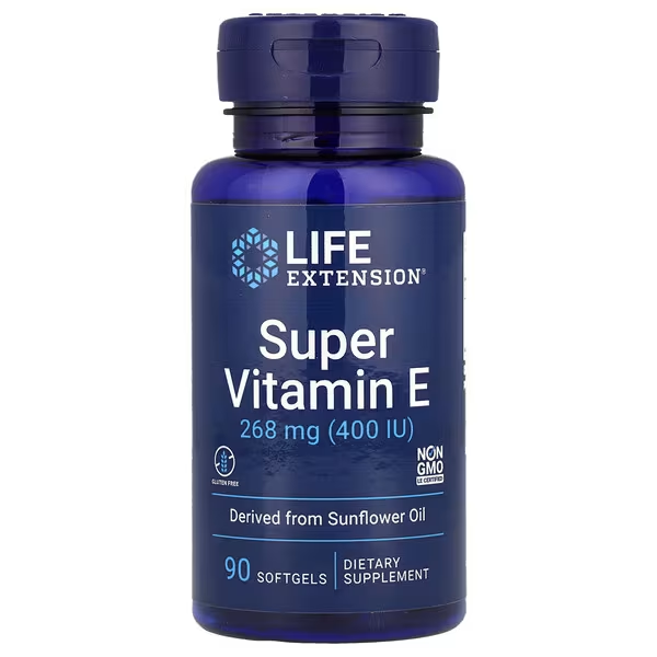 Super Vitamina E 268 mg 400 UI (90 softgels), Life Extension