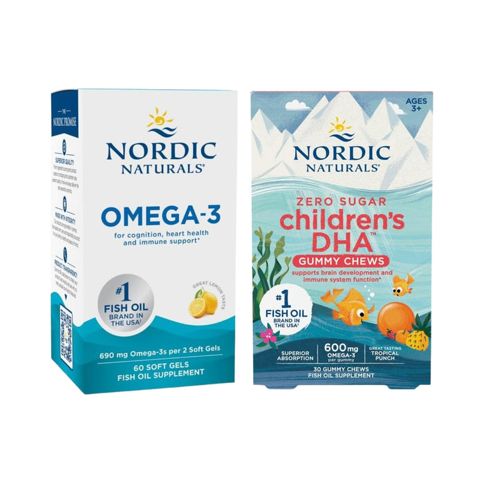Kit #1 Omega-3 690 mg + DHA para Niños Sabor Tropical, Nordic Naturals