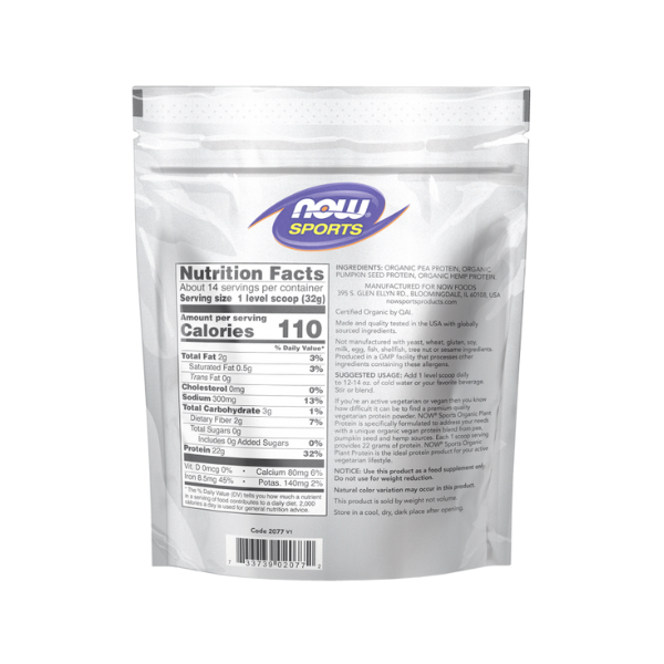 Proteina Vegetal Organica Sin Sabor (1 lb 454 g)