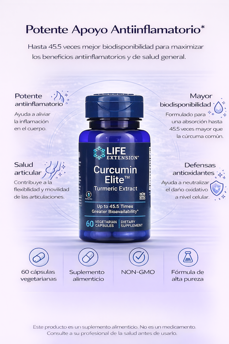 Extracto Cúrcuma Elite™ (60 veg caps), Life Extension