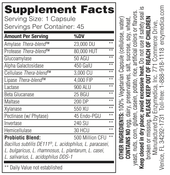 Digest Gold™ Probiótico para la Salud Digestiva (45 cápsulas) | Enzymedica