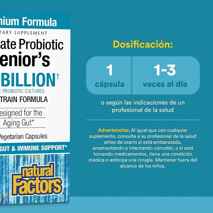 Probiótico Ultimate Tercera Edad 35 Billones (30 vcap), Natural Factors