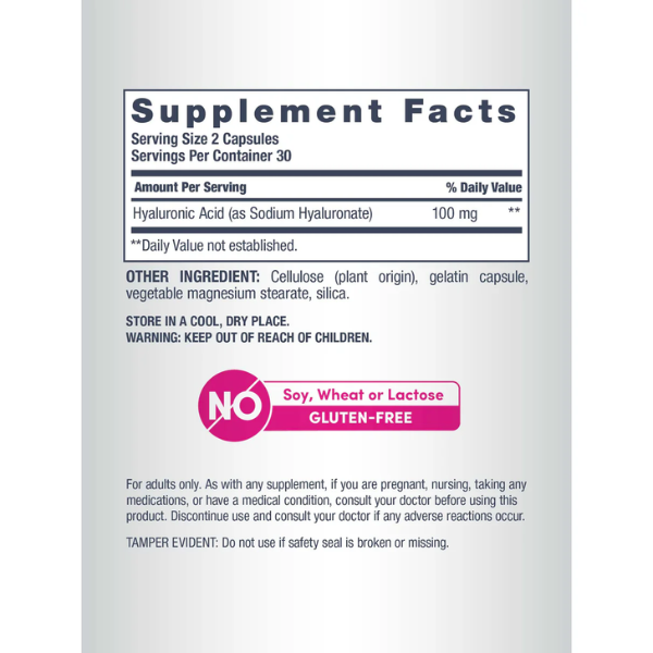 Acido Hialuronico, Formula Avanzada 100 mg (60 caps), NEOCELL