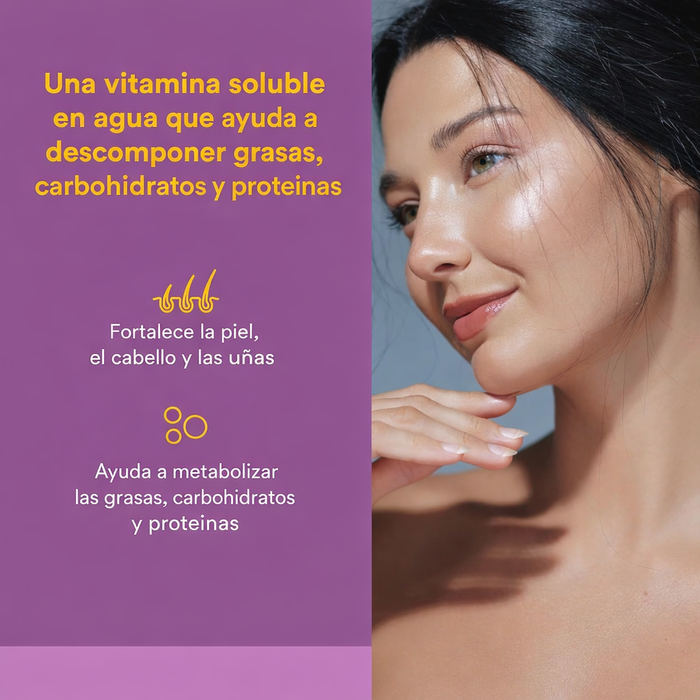 Biotina Extra Fuerza 10,000 mcg (60 vcap), Natural Factors