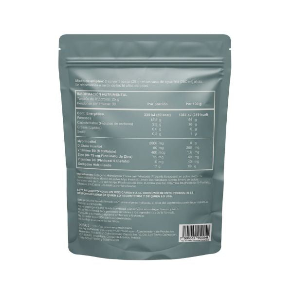 Equilibrio Hormonal Myo Inositol Collagen+ Sabor Limonada de Fresa (750 g), Reset Wellness