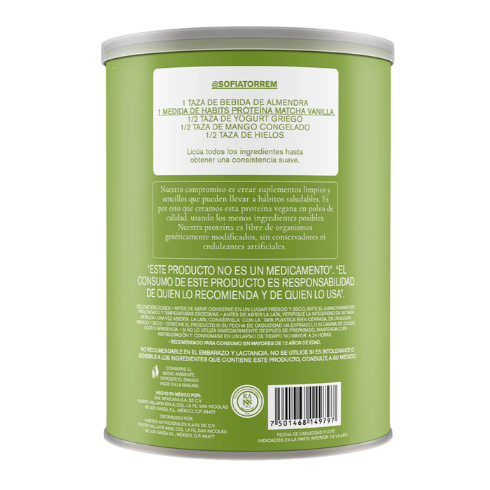 Proteína Probiótica Sabor Matcha Vainilla (488 g), Habits