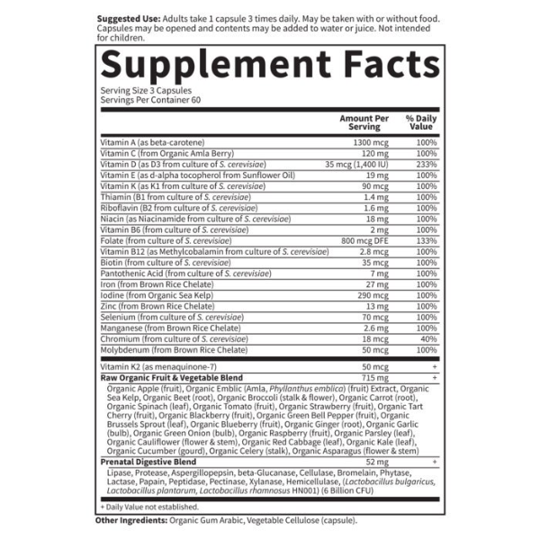 Multivitamínico Prenatal Vitamin Code® (180 veg caps), Garden of Life