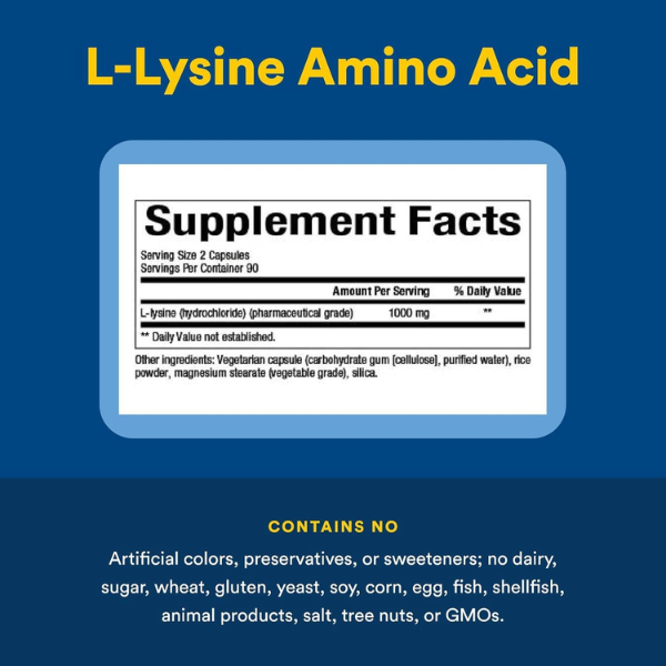 L-lisina Aminoácido 500 mg (180 veg caps), Natural Factors