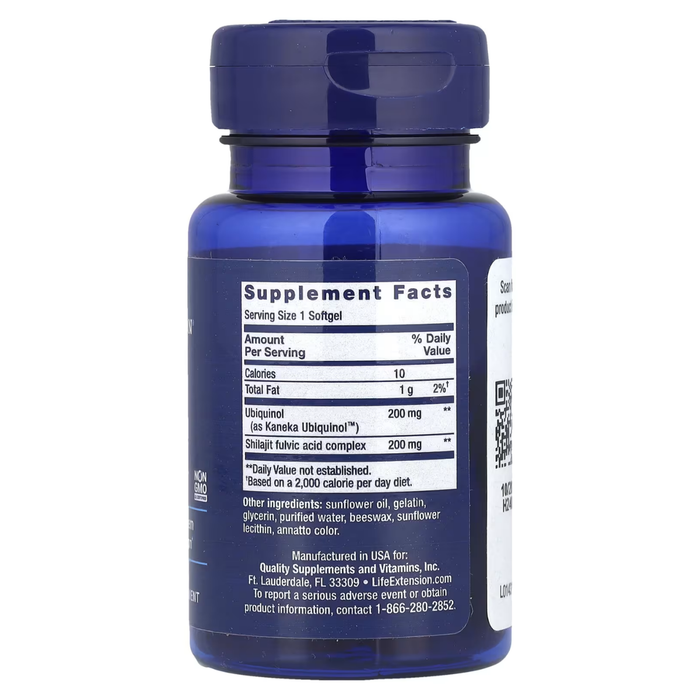 Super Ubiquinol CoQ10 con Apoyo Mitocondrial (30 softgels), Life Extension