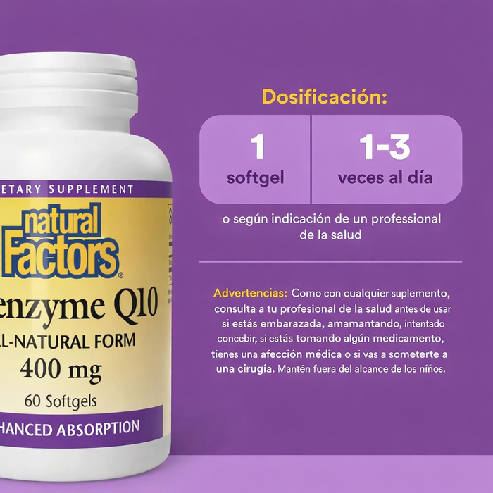 Coenzima CoQ10 Natural 400 mg (60 softgels), Natural Factors