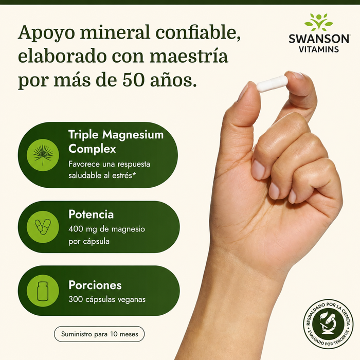 SWANSON Triple Magnesium Complex (100 CAPS/400mg)/ Triple Magnesium Complex