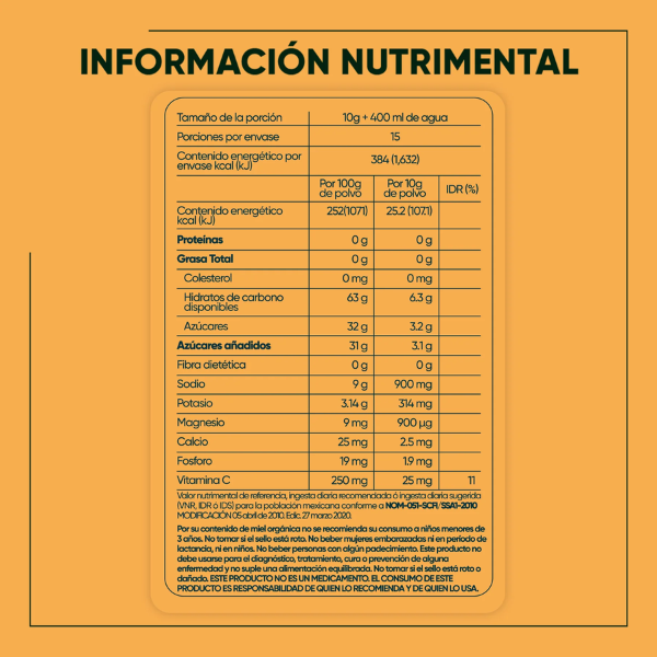 Electrolitos Recover To Go Sabor Limón y Miel (150 g), ION X