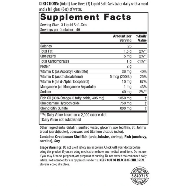 Inholtra Premium Lubri-Joint, Apoyo para las Articulaciones (120 softgels), Irwin Naturals