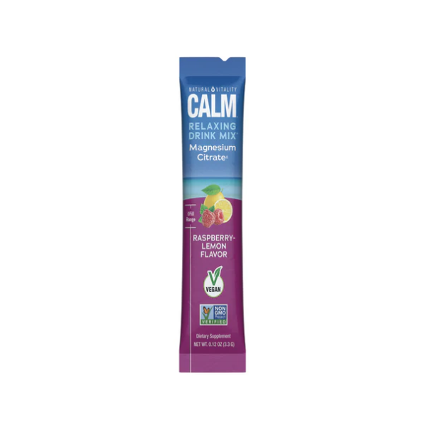 CALM Citrato de Magnesio polvo, sabor Limonada de Frambuensa (30sobres), Natural Vitality