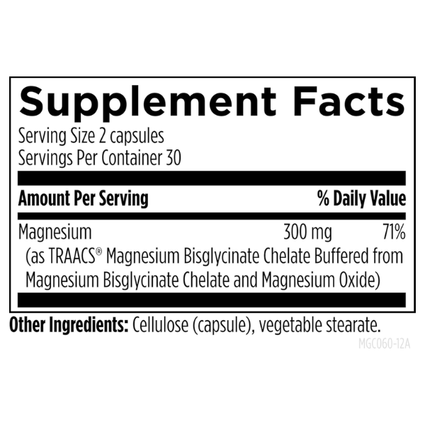 Complejo de Glicinato de Magnesio (60 veg caps), Designs for Health